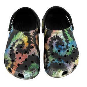 Crocs Classic Clog Black Groovy Tie-Dye Size 3 Juniors